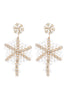 CHRISTMAS SNOWFLAKE SEED BEAD DROP EARRINGS