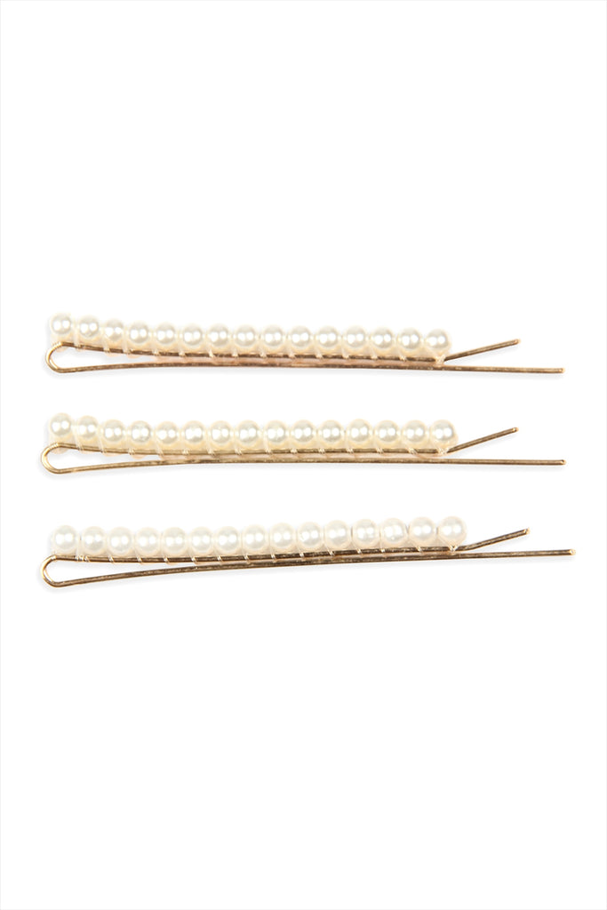15 PIECES GLASS PEARL HAIR PIN