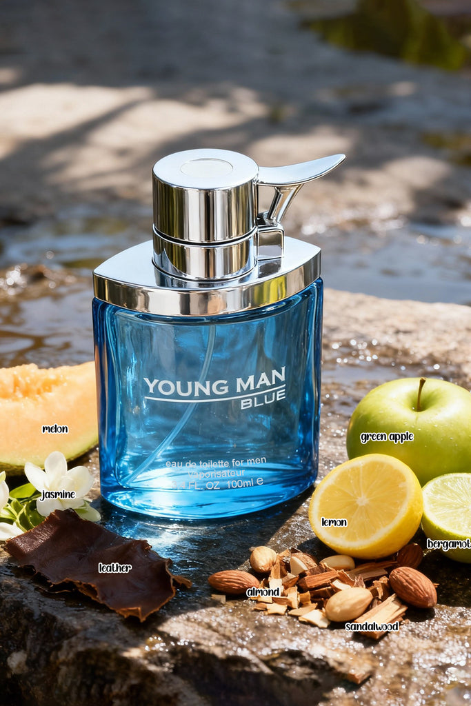 YOUNG MAN BLUE SPRAY PERFUME EAU DE PARFUM FOR MEN - 100ML/3.4FL.OZ.