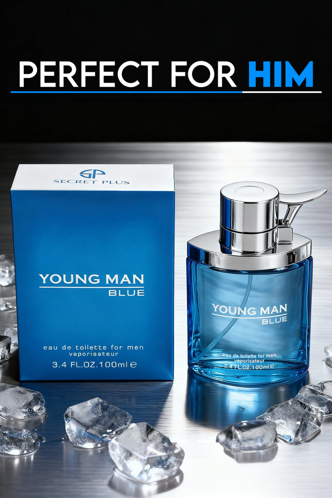 YOUNG MAN BLUE SPRAY PERFUME EAU DE PARFUM FOR MEN - 100ML/3.4FL.OZ.