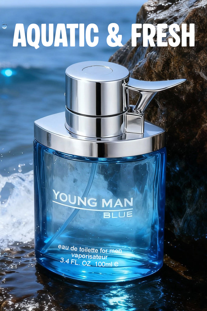 YOUNG MAN BLUE SPRAY PERFUME EAU DE PARFUM FOR MEN - 100ML/3.4FL.OZ.