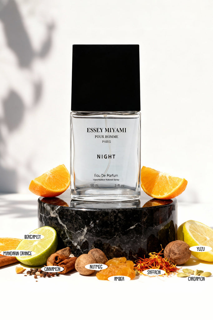 ESSEY MIYAMI PARIS NIGHT SPRAY PERFUME EAU DE PARFUM FOR MEN - 100ML/3.4FL.OZ.