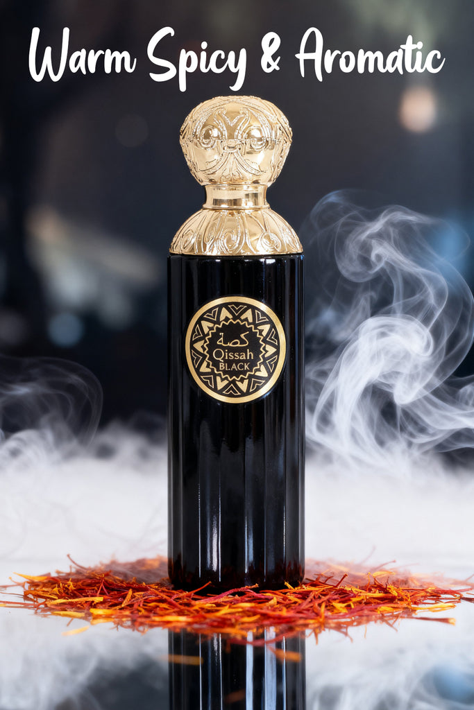 QISSAH BLACK SPRAY PERFUME EAU DE PARFUM FOR MEN - 100ML/3.4FL.OZ.