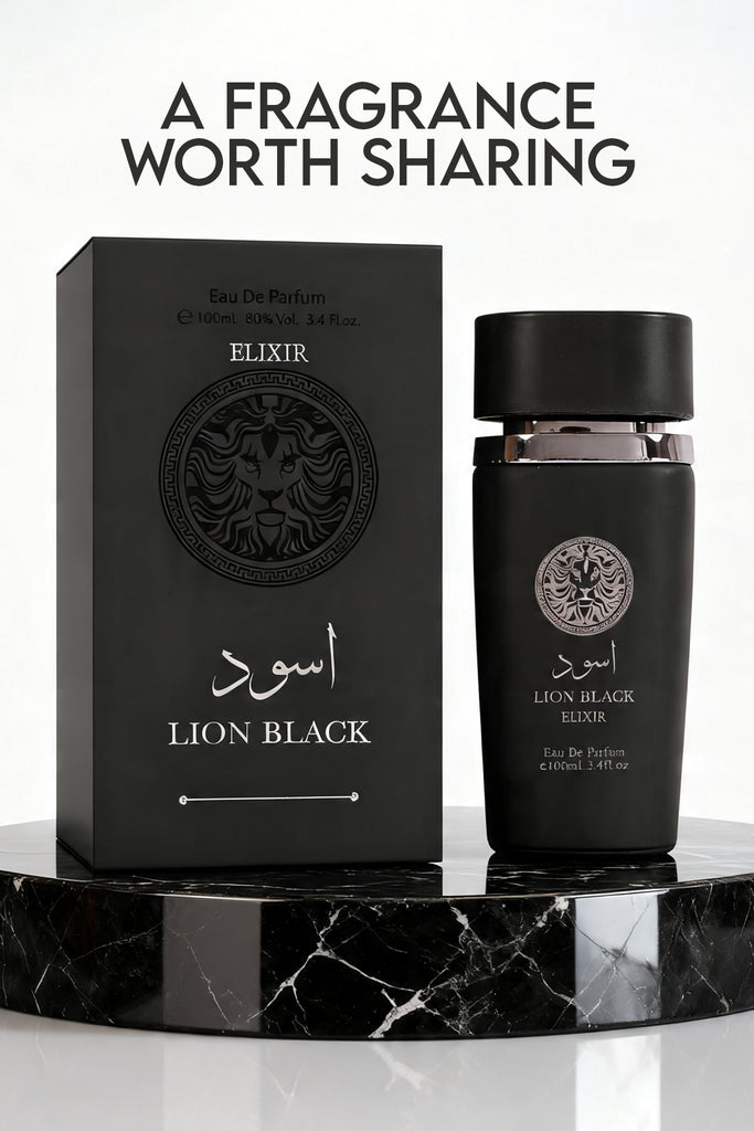 LION BLACK ELIXIR SPRAY PERFUME EAU DE PARFUM FOR MEN - 100ML/3.4FL.OZ.