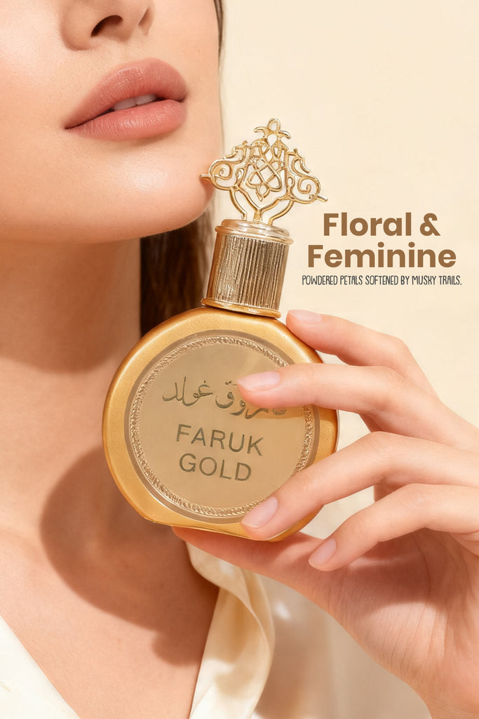 FARUK GOLD SPRAY PERFUME EAU DE PARFUM FOR MEN AND WOMEN - 100ML/3.4FL.OZ.