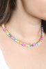 ACETATE METAL LINK LAYERED NECKLACE AND EARRING SET