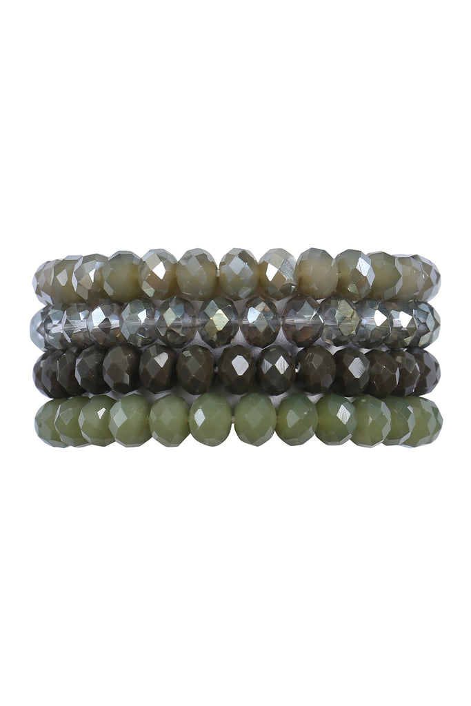 FOUR-LINE GLASS BEADS STRETCH BRACELET