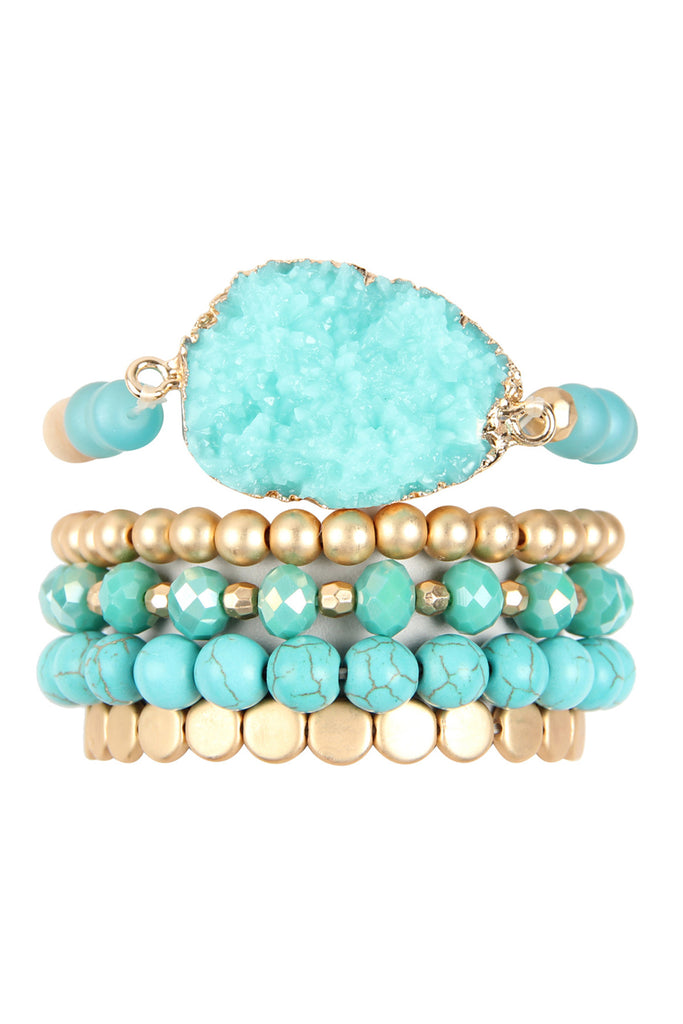 DRUZY CHARM MIXED BRACELET SET