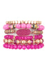 MULTI LINE DRUZY STONE CHARM BRACELET