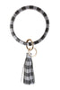 PLAID KEY RING WITH TASSEL BRACELET