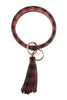 PLAID KEY RING WITH TASSEL BRACELET