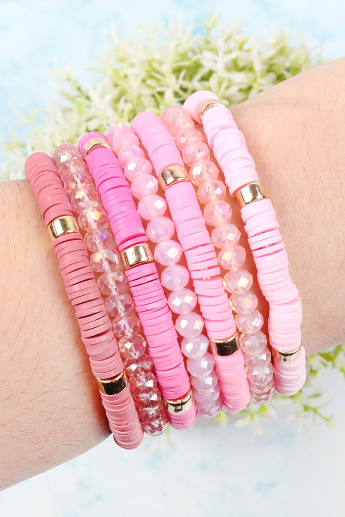 Multiline Fimo Bead Bracelet Set