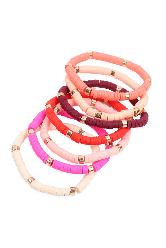 Multiline Fimo Bead Stretch Bracelets