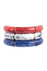 TUBULAR BEAD ACRYLIC 3 SET BANGLE BRACELET