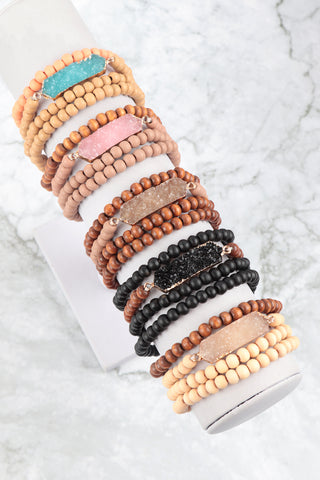 HDB2737 - DRUZY CHARM MIXED BRACELET SET