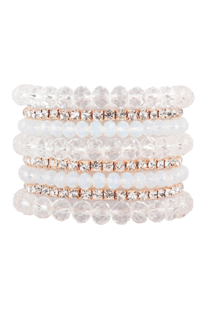 RONDELLE, RHINESTONE BEADS STACKABLE BRACELET SET