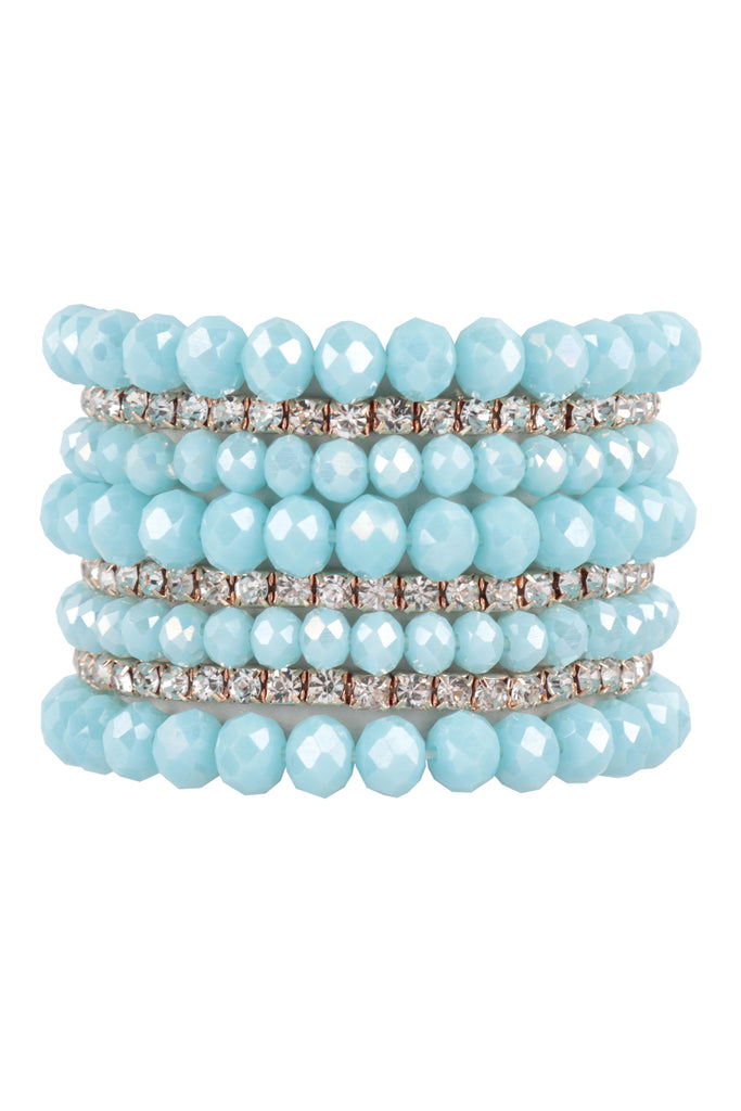 RONDELLE, RHINESTONE BEADS STACKABLE BRACELET SET