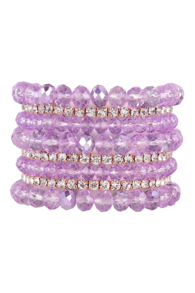 RONDELLE, RHINESTONE BEADS STACKABLE BRACELET SET