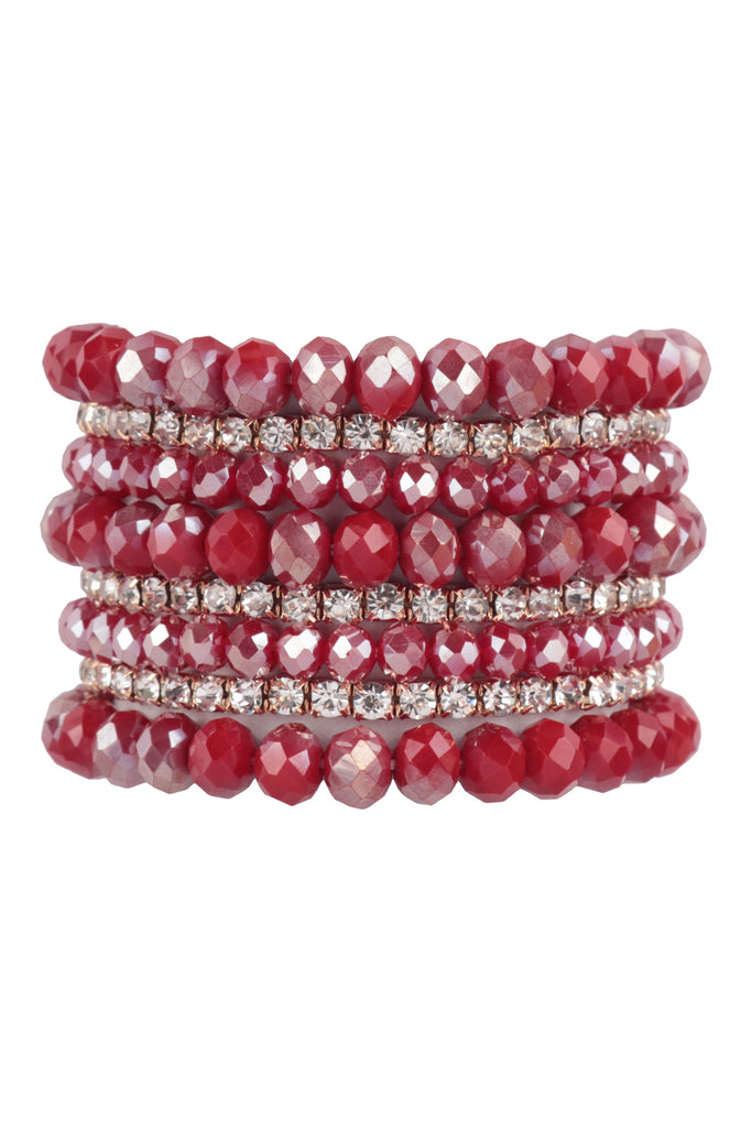 RONDELLE, RHINESTONE BEADS STACKABLE BRACELET SET