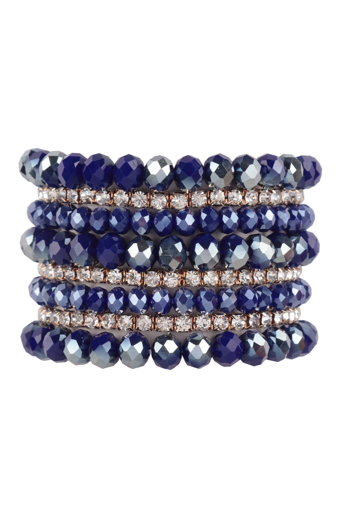 RONDELLE, RHINESTONE BEADS STACKABLE BRACELET SET