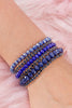 DRUZY, RHINESTONE, RONDELLE BEADS MIX STACKABLE BRACELET SET