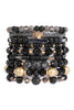 MIX BEADS WOOD FIMO LAYERED CHARM VERSATILE BRACELET