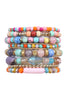 CHARM MIX BEADS NATURAL STONE WOOD LAYERED STACKABLE VERSATILE BRACELET SET