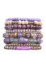CHARM MIX BEADS NATURAL STONE WOOD LAYERED STACKABLE VERSATILE BRACELET SET