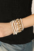 CHARM MIX BEADS NATURAL STONE WOOD LAYERED STACKABLE VERSATILE BRACELET SET