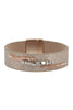 TEXTURED LEATHER WRAP WITH METAL BEADS MAGNETIC LOCK BRACELET