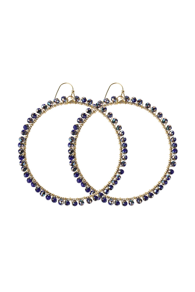 WIRE HOOP WITH GLASS BEADS HOOK EARRINGS