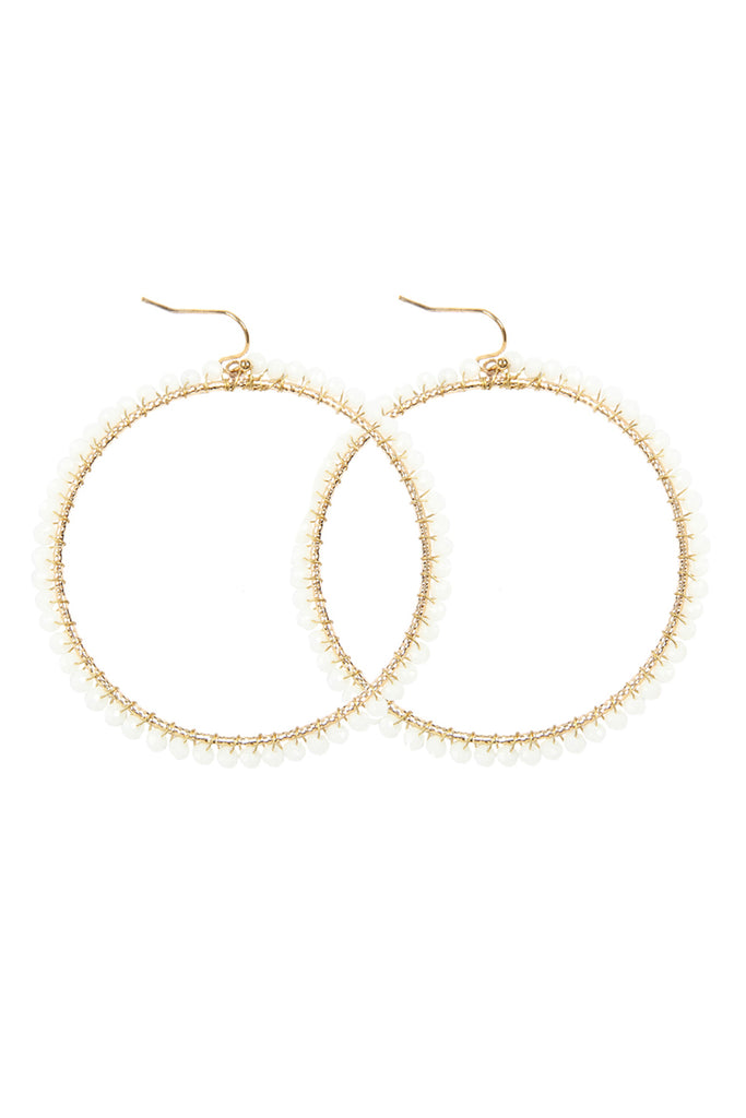 WIRE HOOP WITH GLASS BEADS HOOK EARRINGS