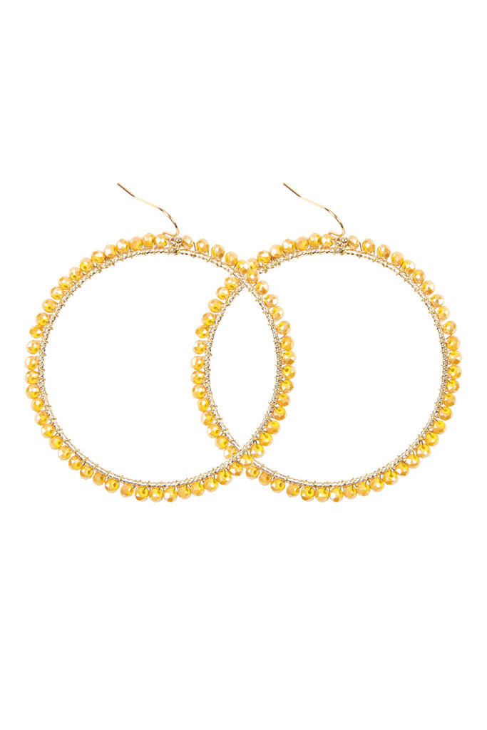 WIRE HOOP WITH GLASS BEADS HOOK EARRINGS