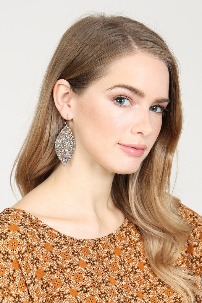 SEQUIN MARQUISE DROP EARRINGS