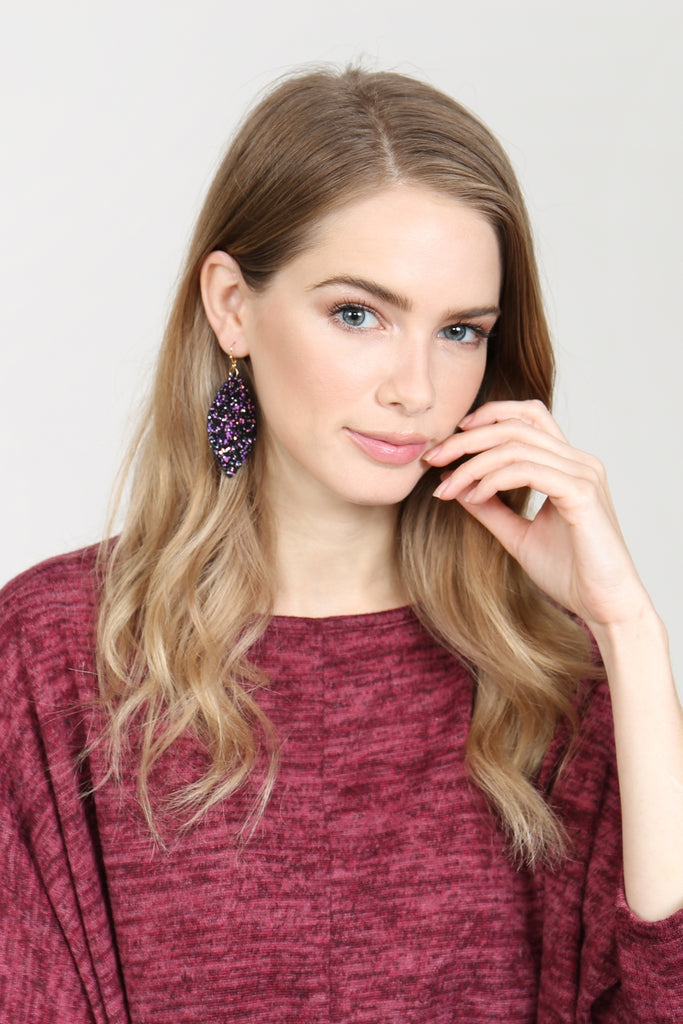 SEQUIN MARQUISE DROP EARRINGS