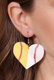 HEART SPORTS ACCENT LEATHER EARRINGS