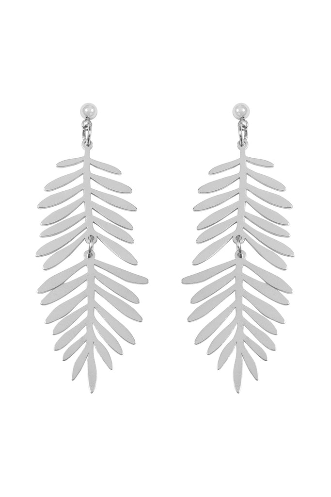 METAL LEAF DANGLE DROP EARRINGS