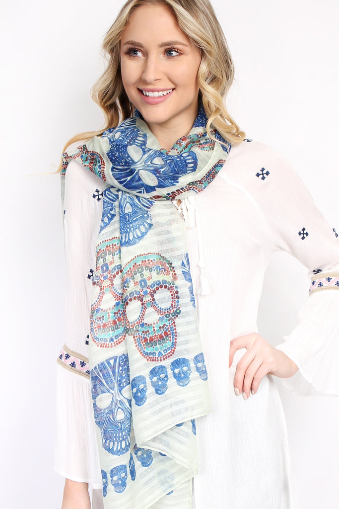 Sugar Skull Oblong Scarf