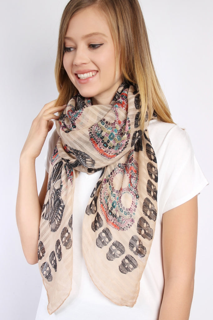 Sugar Skull Oblong Scarf