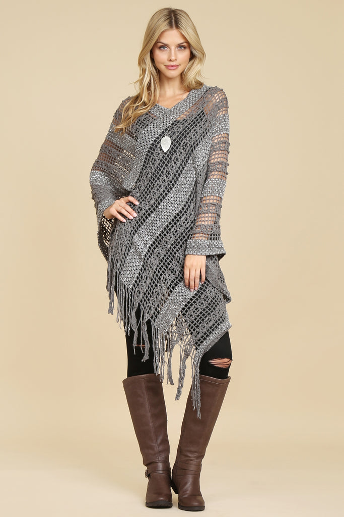 HDF2097 - CROCHET NATIVE PATTERN PONCHO