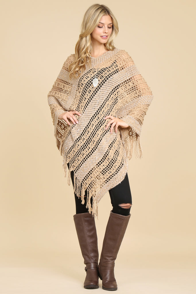 HDF2097 - CROCHET NATIVE PATTERN PONCHO