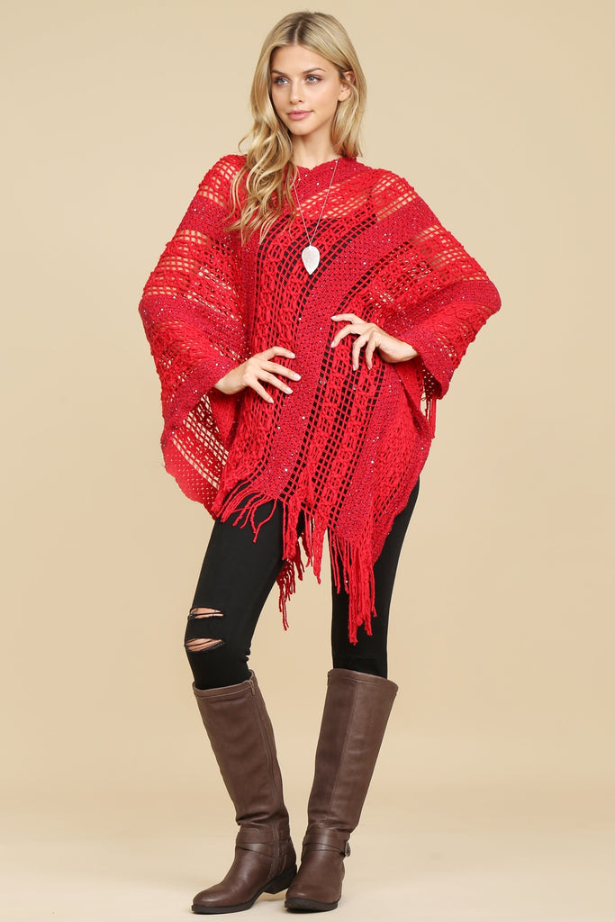 HDF2097 - CROCHET NATIVE PATTERN PONCHO