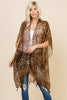 OPEN FRONT LEOPARD TASSEL CARDIGAN