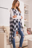 HDF2567 - PLAID KNEE LENGTH KIMONO CARDIGAN