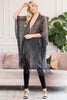 HDF2700 - METALLIC COLORED TASSEL BEACH KIMONO