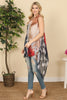 HDF2839 - FADED USA ACCENT OPEN FRONT KIMONO VEST