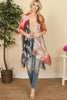 HDF2840 - FADED USA ACCENT OPEN FRONT KIMONO