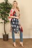 HDF2840 - FADED USA ACCENT OPEN FRONT KIMONO