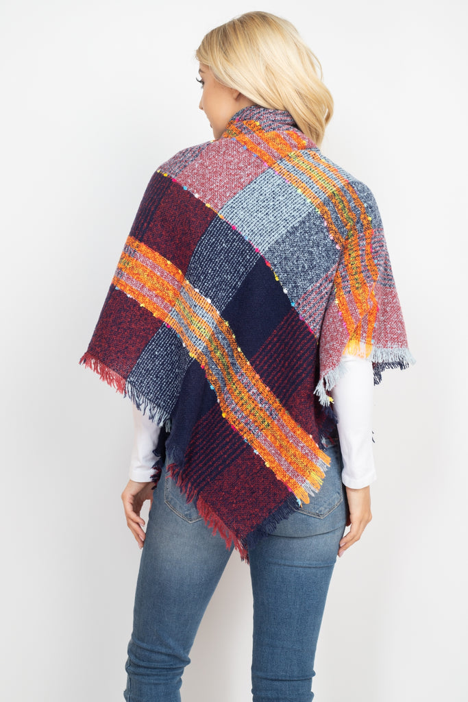 MULTI COLOR BLANKET FRINGED SCARF