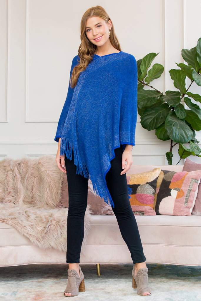 HDF3011 - ULTRA SOFT TWO TONE FRINGE PONCHO